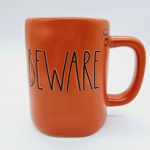 RAE DUNN | "Beware" pumpkins jack-o-lanterns double sided Halloween holiday mug